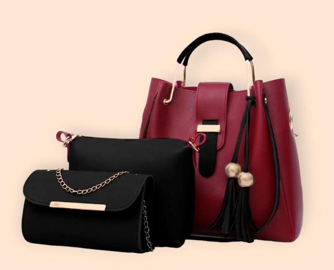 Women PU Leather 3-Piece Bag Set