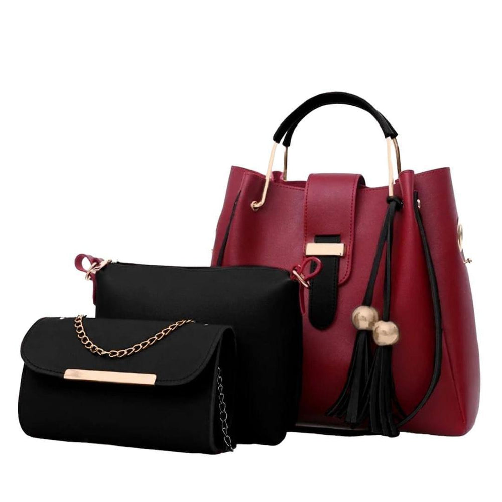 Women PU Leather 3-Piece Bag Set
