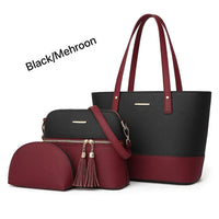 PU Leather 3-Piece Multicolor Handbag Set