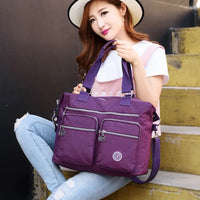 Purple Nylon Shoulder Bag