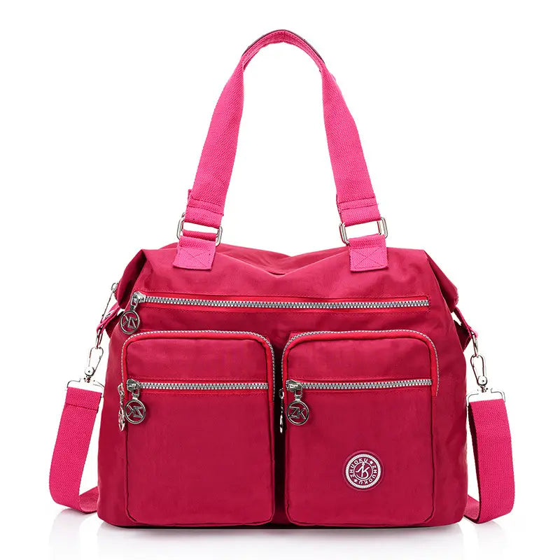 Purple Nylon Shoulder Bag