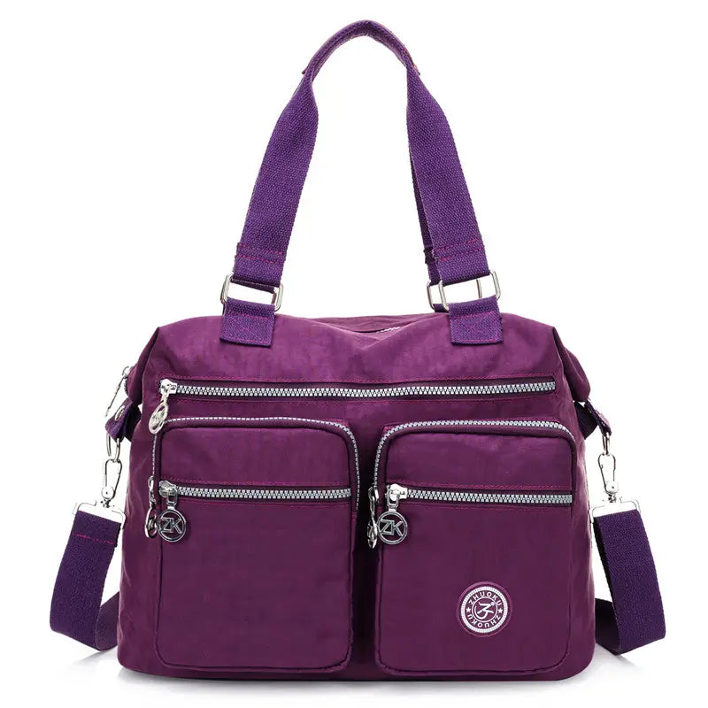 Purple Nylon Shoulder Bag