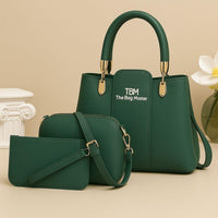 Teal Rexine Bag Set