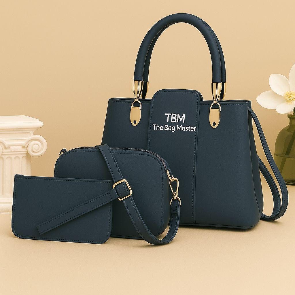Teal Rexine Bag Set
