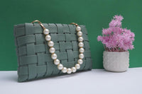 Green Woven Handbag