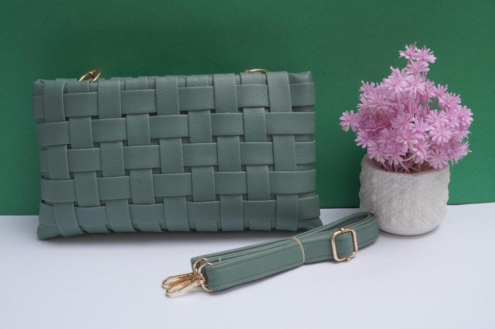 Green Woven Handbag