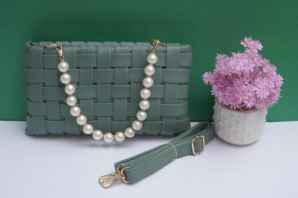 Green Woven Handbag