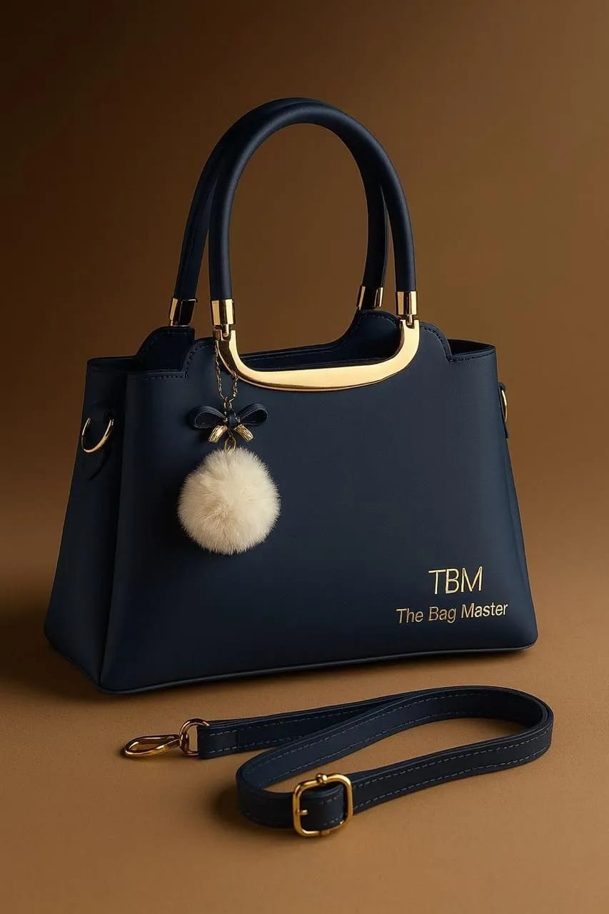 Black Rexine Handbag