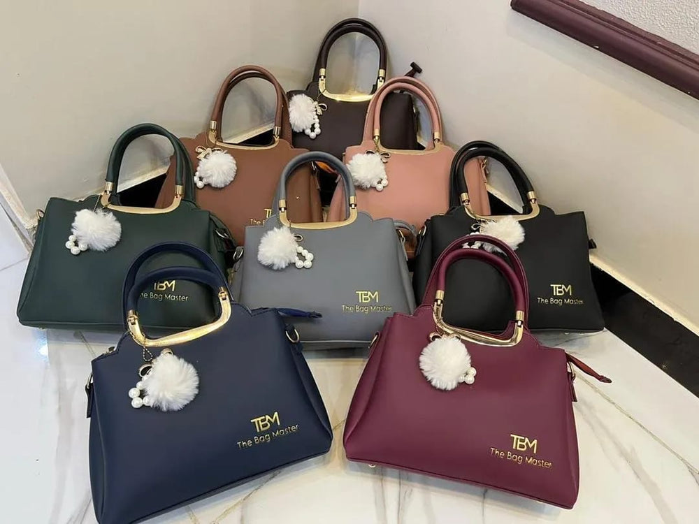 Black Rexine Handbag