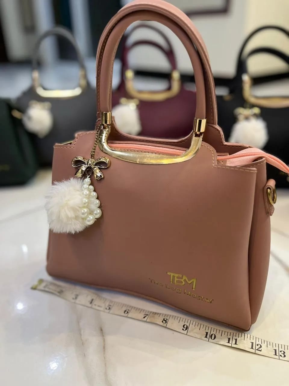 Black Rexine Handbag
