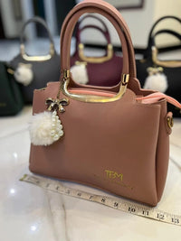 Black Rexine Handbag
