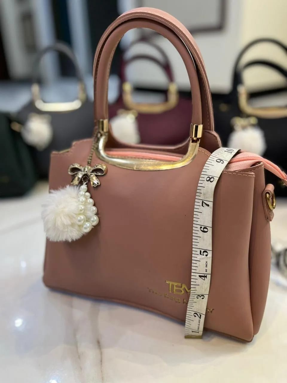 Black Rexine Handbag