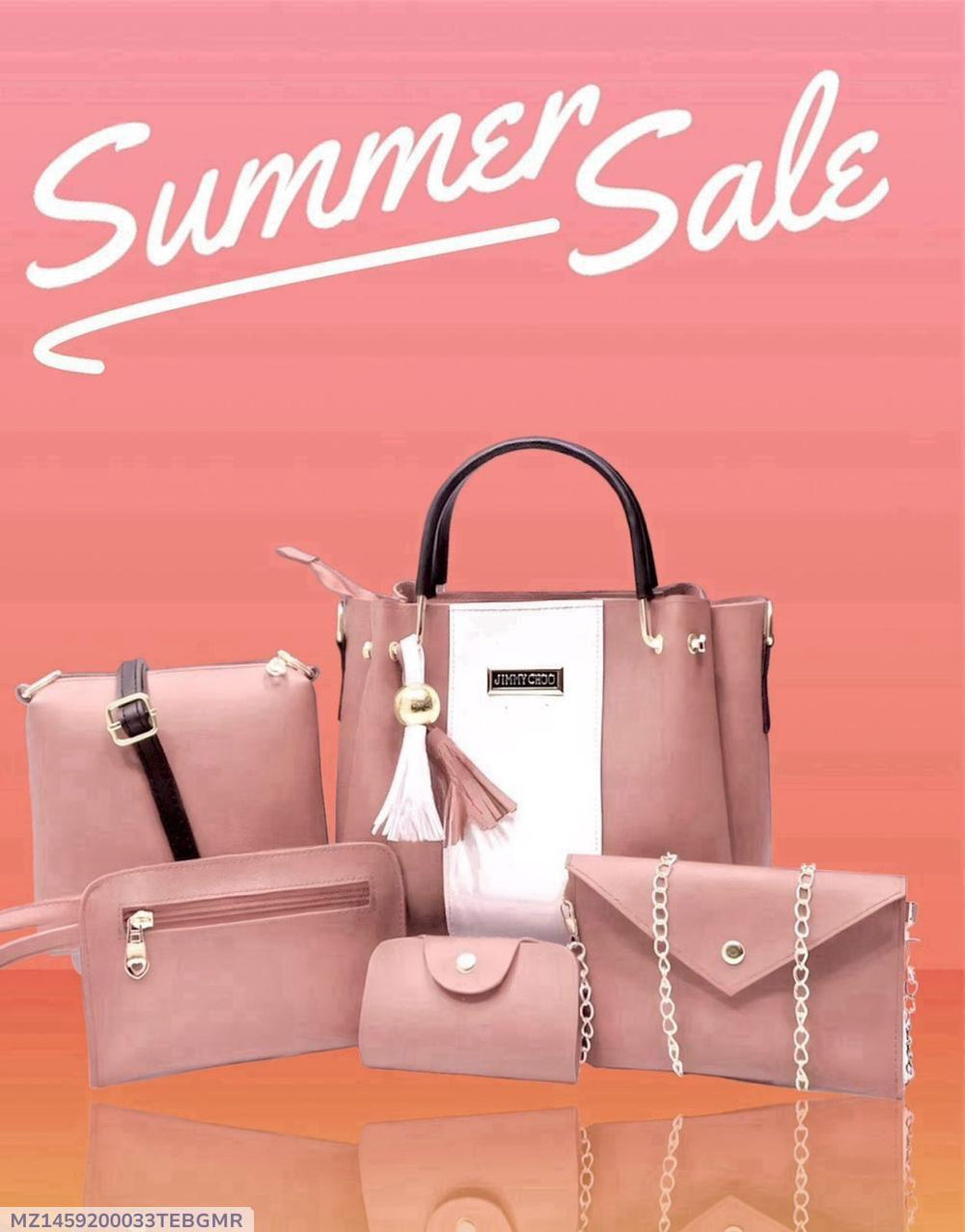 Pink Rexine Bag Set
