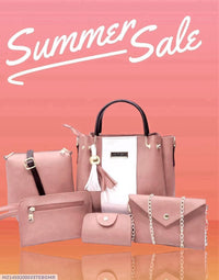 Pink Rexine Bag Set