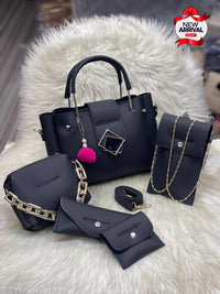 Blue Leather Bag Set