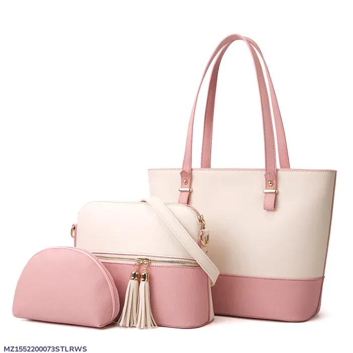 PU Leather 3-Piece Multicolor Handbag Set