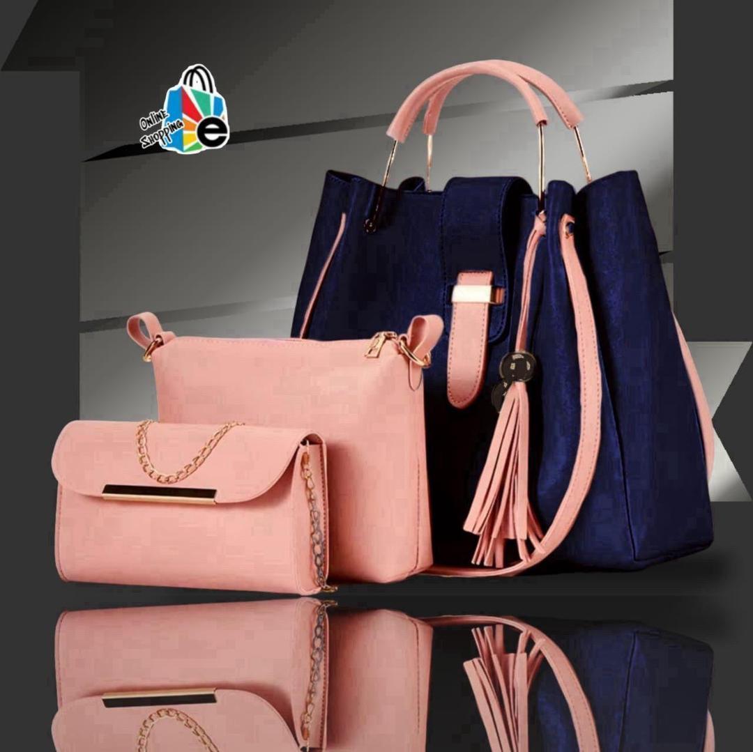 Navy & Pink Bag Set